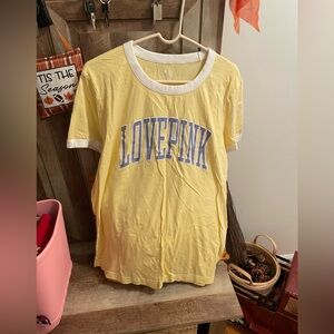 Victoria's Secret PINK Yellow T-Shirt XL❤️❤️❤️